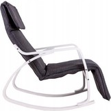 Schommelstoel met verstelbare voetsteun - grijs & wit