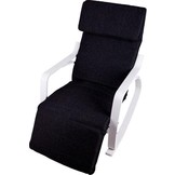 Schommelstoel met verstelbare voetsteun - zwart & wit