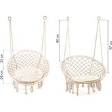 Hangstoel met kussen - schommelmand - wit