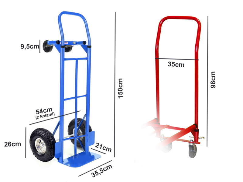 Steekwagen - transportwagen - opvouwbaar - tot 250 kg - rood