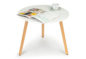 Salontafel - rond - 60x47,5 cm - wit grenen