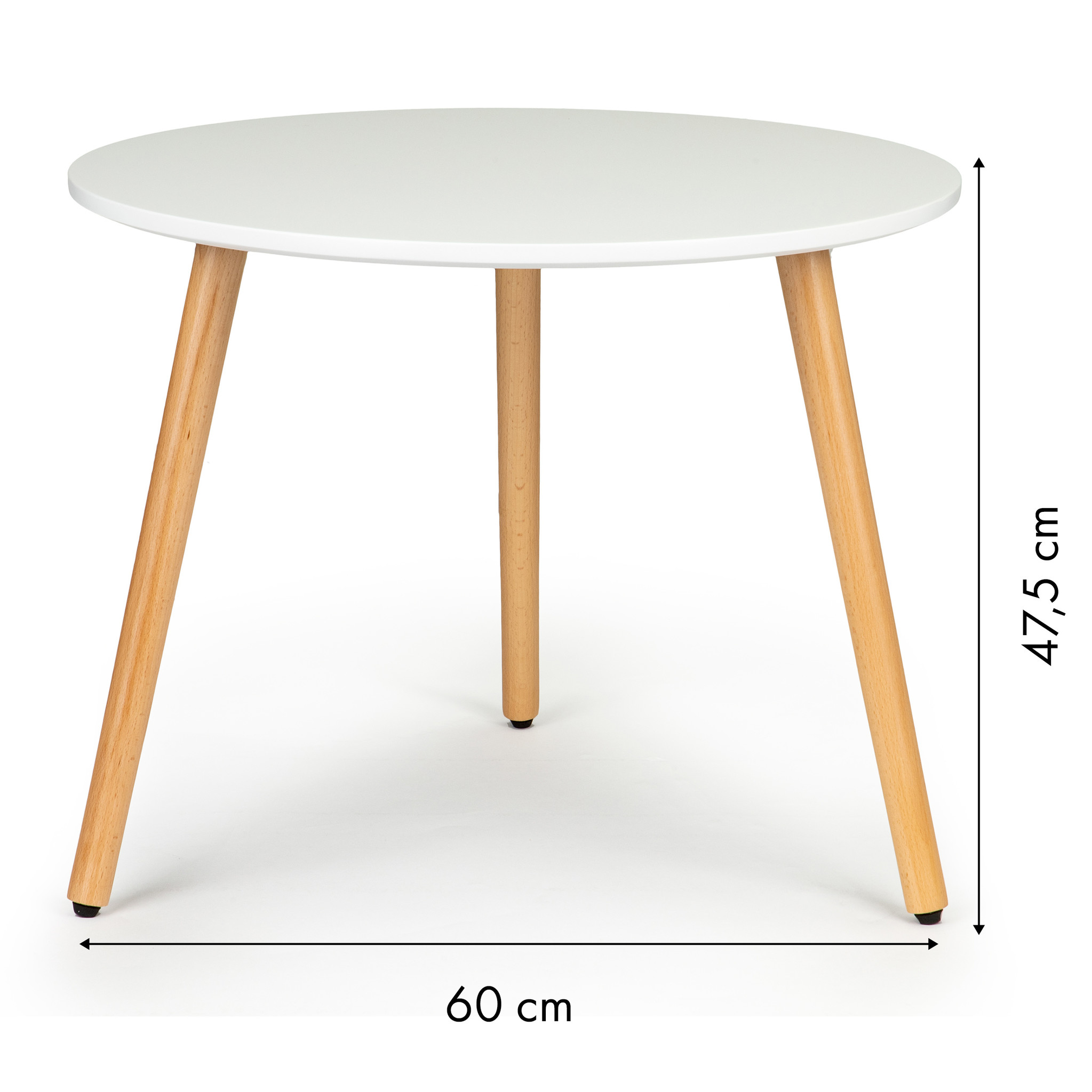 Salontafel - rond - 60x47,5 cm - wit grenen