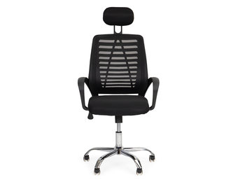 Burostoel - ergonomisch - draaibaar - met hoofdsteun - zwart