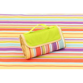 Picknickkleed - waterdicht - 150x200cm - geel paars - gestreept