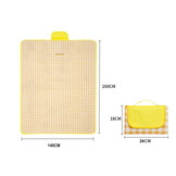 Picknickkleed - waterdicht - 150x200cm - geel paars - gestreept