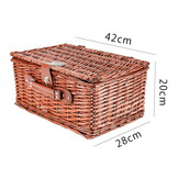 Picknickmand - 4 personen - 29-delig - rieten mand - 42x28x20cm