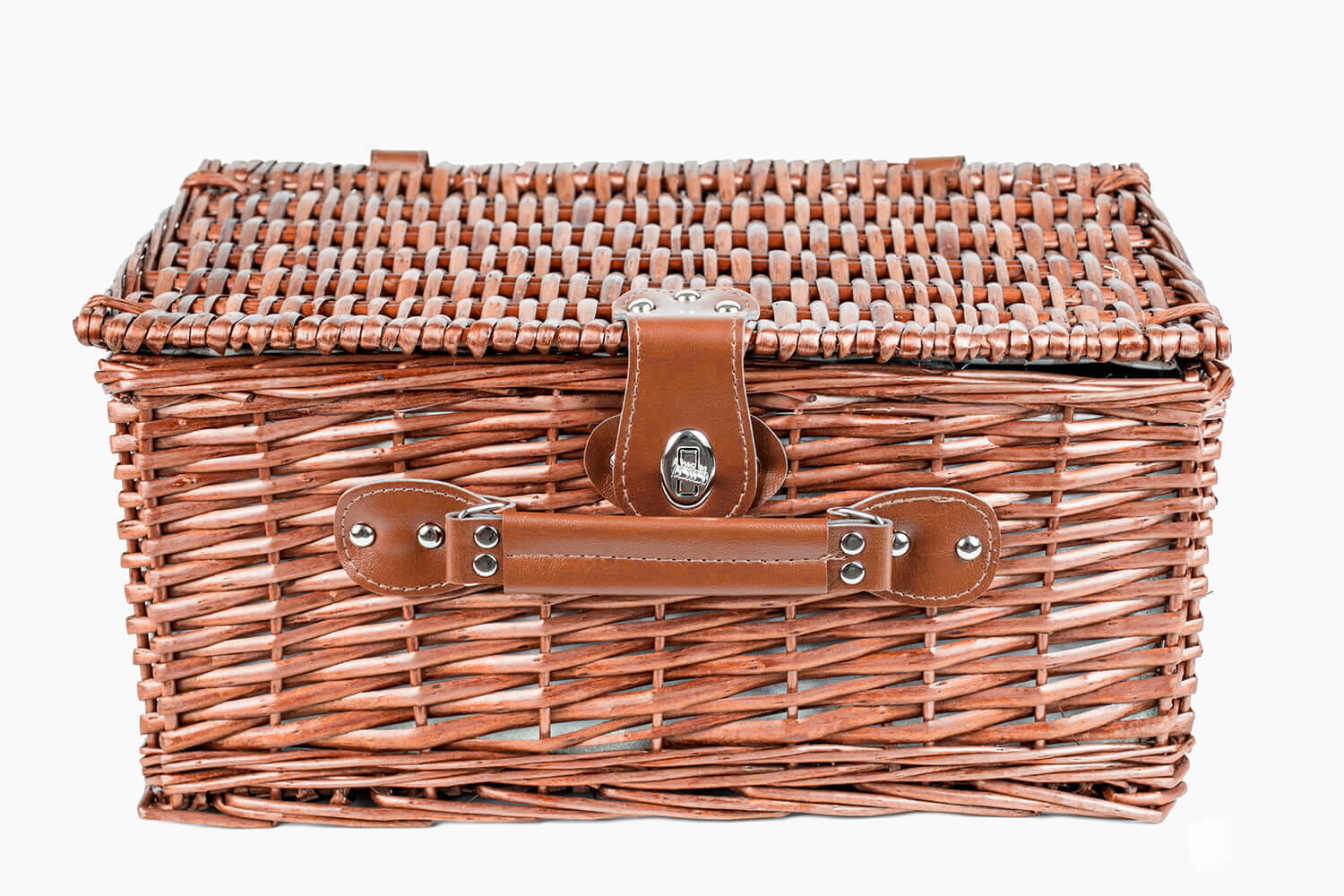 Picknickmand - 4 personen - 29-delig - rieten mand - 42x28x20cm