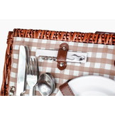 Picknickmand - 4 personen - 29-delig - rieten mand - 42x28x20cm