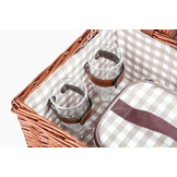 Picknickmand - 4 personen - 29-delig - rieten mand - 42x28x20cm