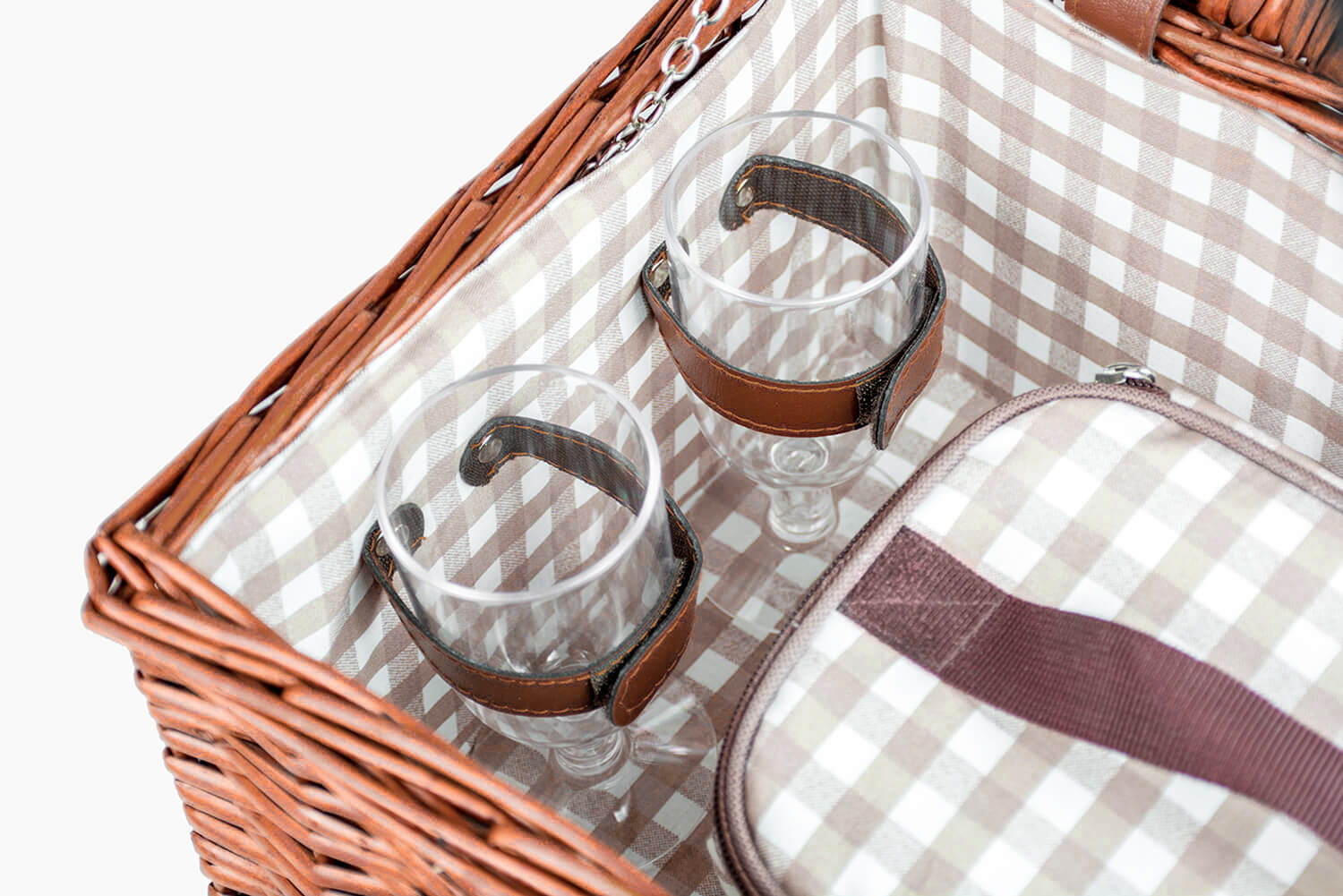 Picknickmand - 4 personen - 29-delig - rieten mand - 42x28x20cm