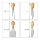 Borrelplank - kaasplankje - bamboe - met messen - 38,5x28 cm