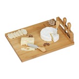 Borrelplank - kaasplankje - bamboe - met messen - 38,5x28 cm