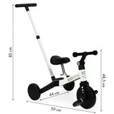 Driewieler - fiets - met duwstang - 2-in-1 - 3 jaar - zwart wit