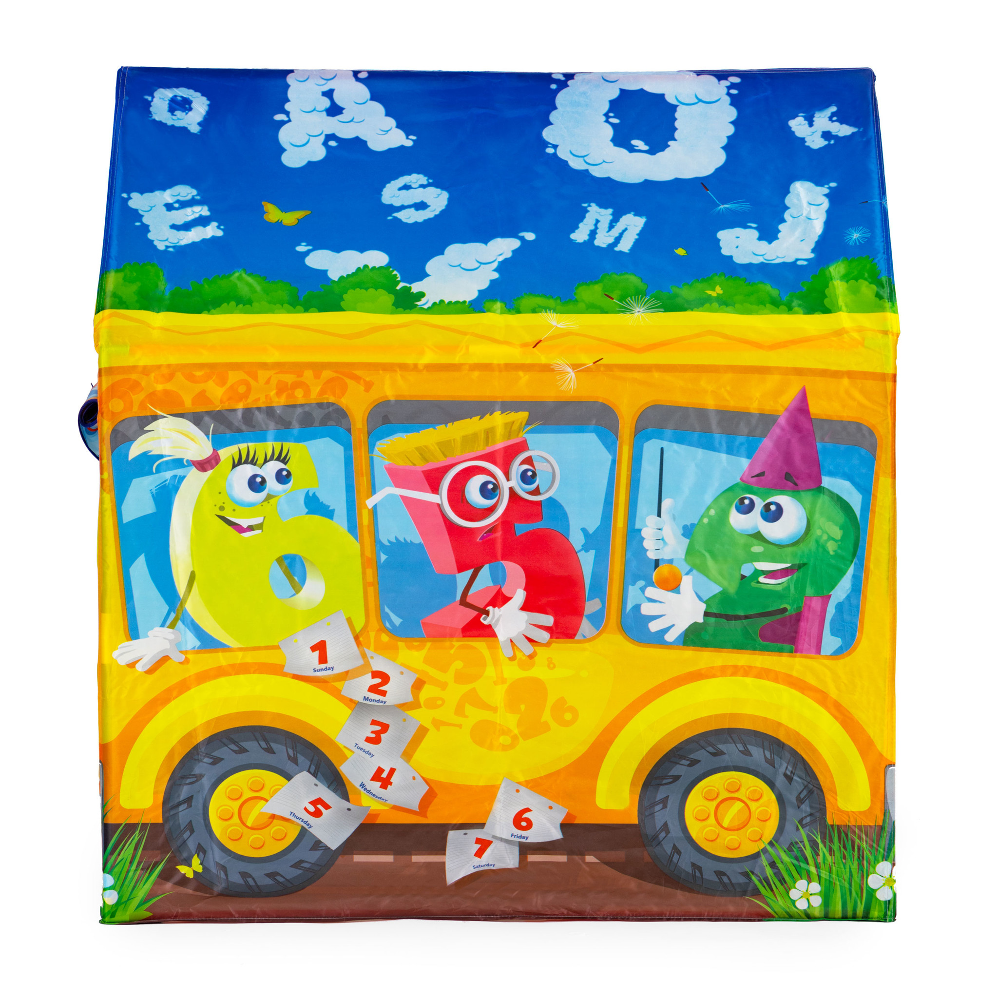 Speeltent - getallen bus - 96x73x102 cm - polyester