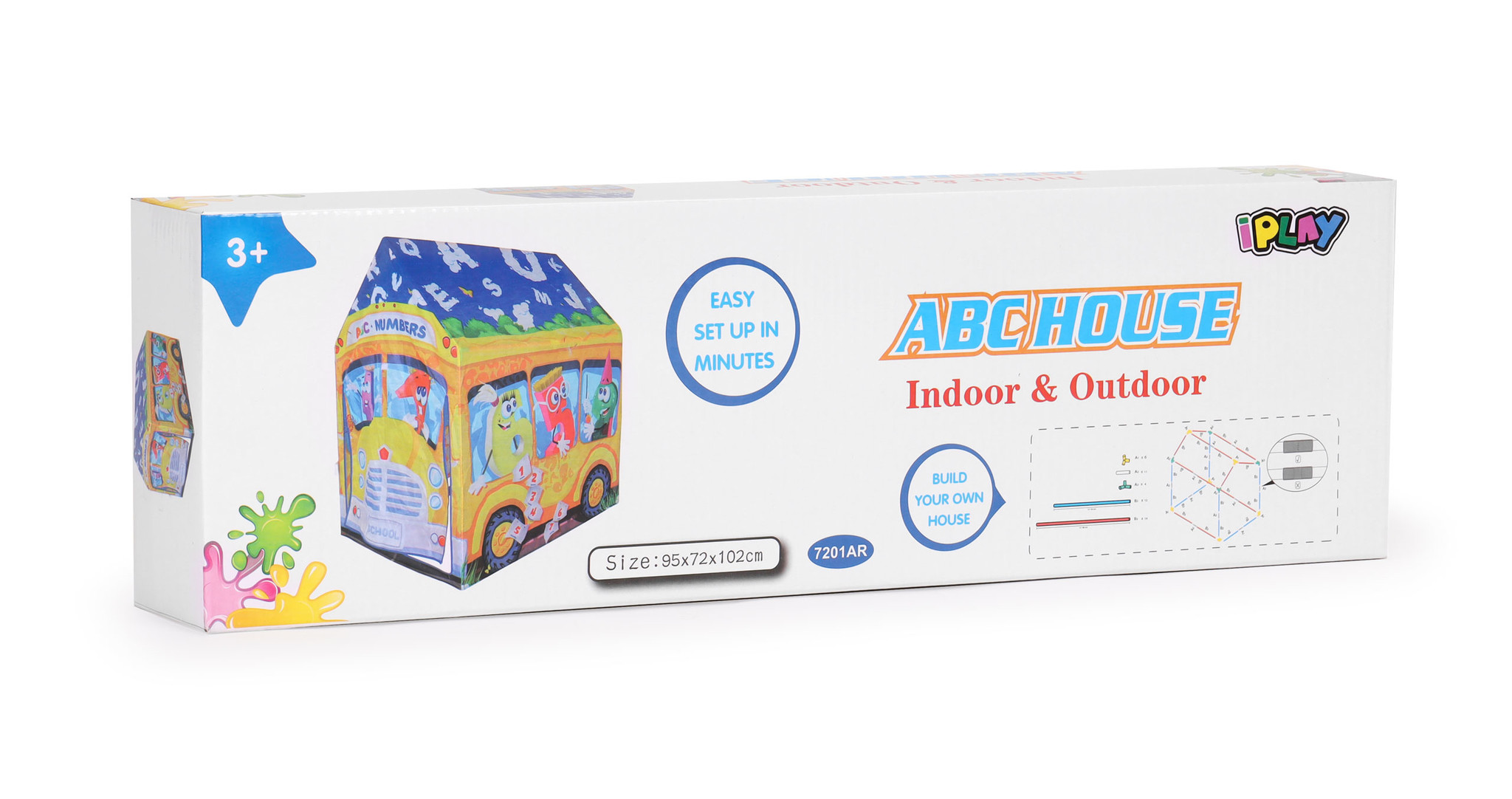 Speeltent - getallen bus - 96x73x102 cm - polyester