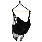 Hangstoel - met 2 kussens - katoen - tot 120 kg - zwart