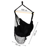 Hangstoel - met 2 kussens - katoen - tot 120 kg - zwart