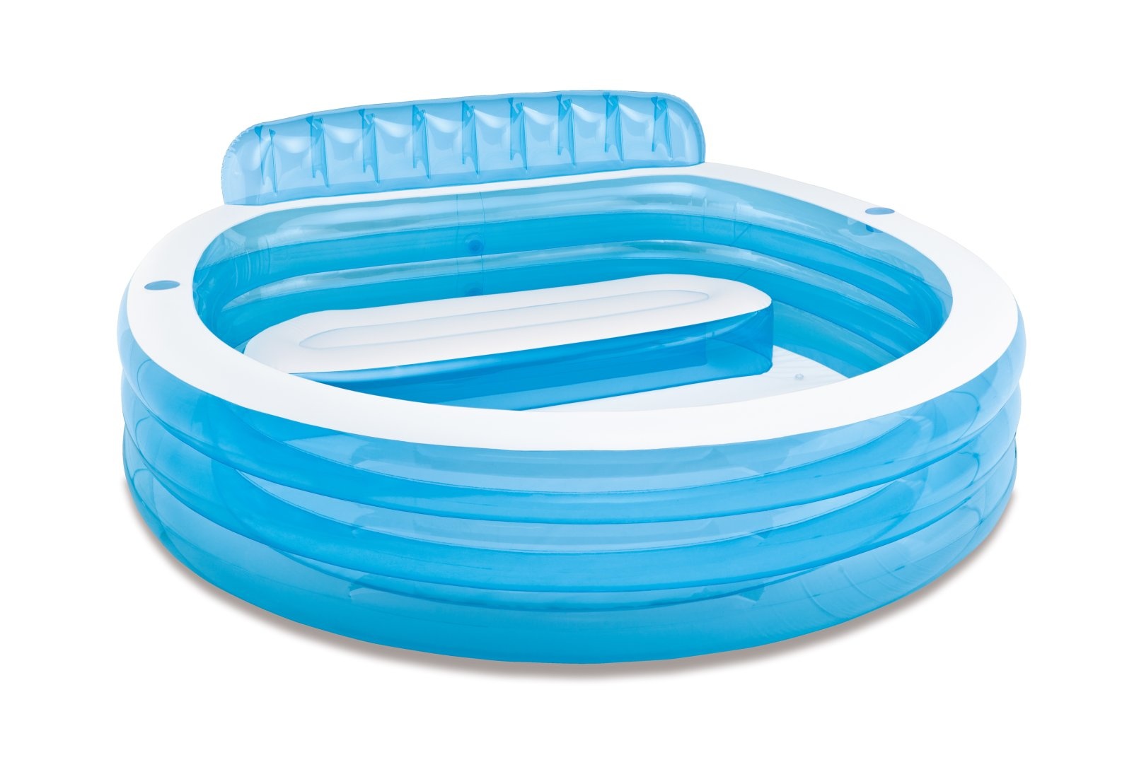 INTEX - opblaaszwembad - met zitje - ovaal - 224x216x76 cm
