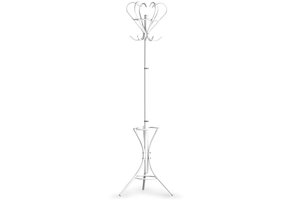 Staande kapstok - wit - met parapluhouder - 48x175 cm - staal