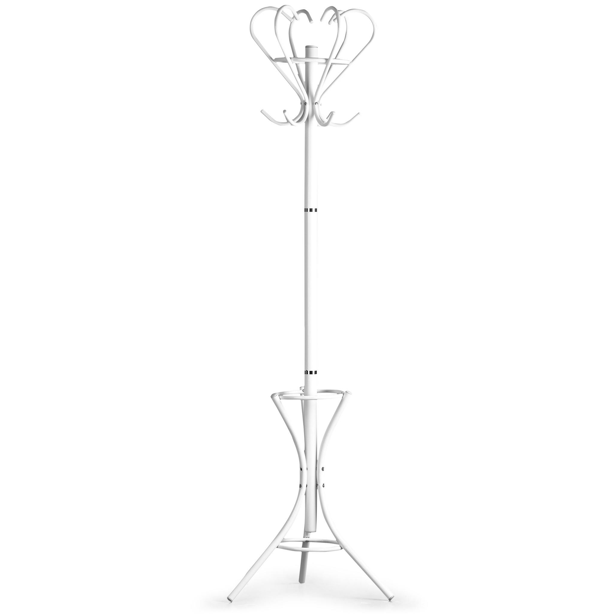 Staande kapstok - wit - met parapluhouder - 48x175 cm - staal