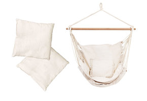 Hangstoel - met 2 kussens - katoen - tot 150 kg - wit