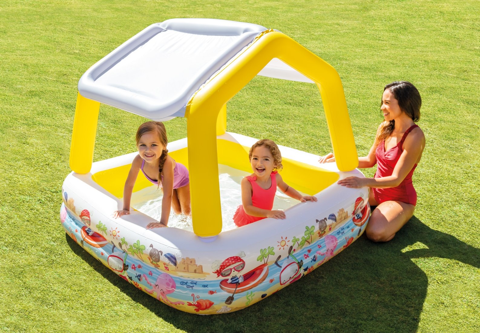 INTEX - baby zwembad - met afneembare luifel - 157x157x122 cm