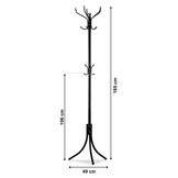 Staande kapstok - zwart - 49x185 cm - metaal
