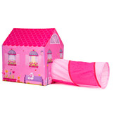 Speeltent - huis - met tunnel - 190x73x102 cm - roze