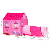 Speeltent - huis - met tunnel - 190x73x102 cm - roze