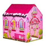 Speeltent - huis - 96x73x102 cm - polyester - roze