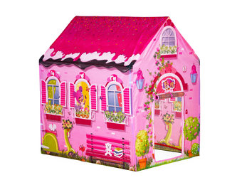 Speeltent - huis - 96x73x102 cm - polyester - roze