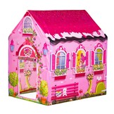 Speeltent - huis - 96x73x102 cm - polyester - roze