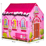 Speeltent - huis - 96x73x102 cm - polyester - roze