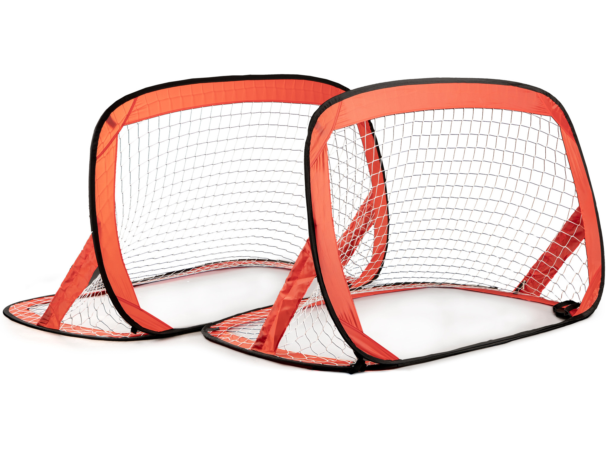 Voetbaldoeltjes - opvouwbaar - 110x78x78 cm - set van 2 - oranje