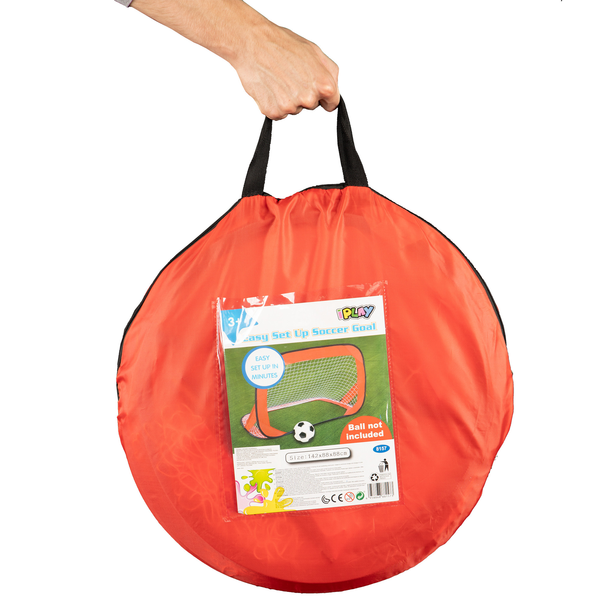 Voetbaldoeltjes - opvouwbaar - 110x78x78 cm - set van 2 - oranje