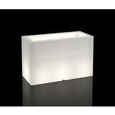 Plantenbak buiten - met LED verlichting - 80x35x50 cm - wit