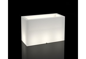 Plantenbak buiten - met LED verlichting - 80x35x50 cm - wit