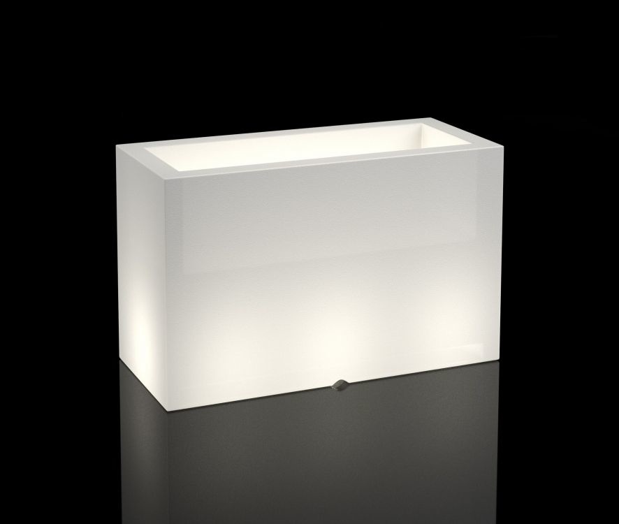 snor Draaien Outlook Viking Choice Plantenbak buiten - met LED verlichting - 80x35x50 cm - wit -  VC-Lifestyle