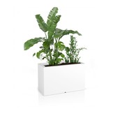 Plantenbak buiten - met LED verlichting - 80x35x50 cm - wit