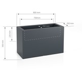 Plantenbak buiten - met LED verlichting - 80x35x50 cm - wit