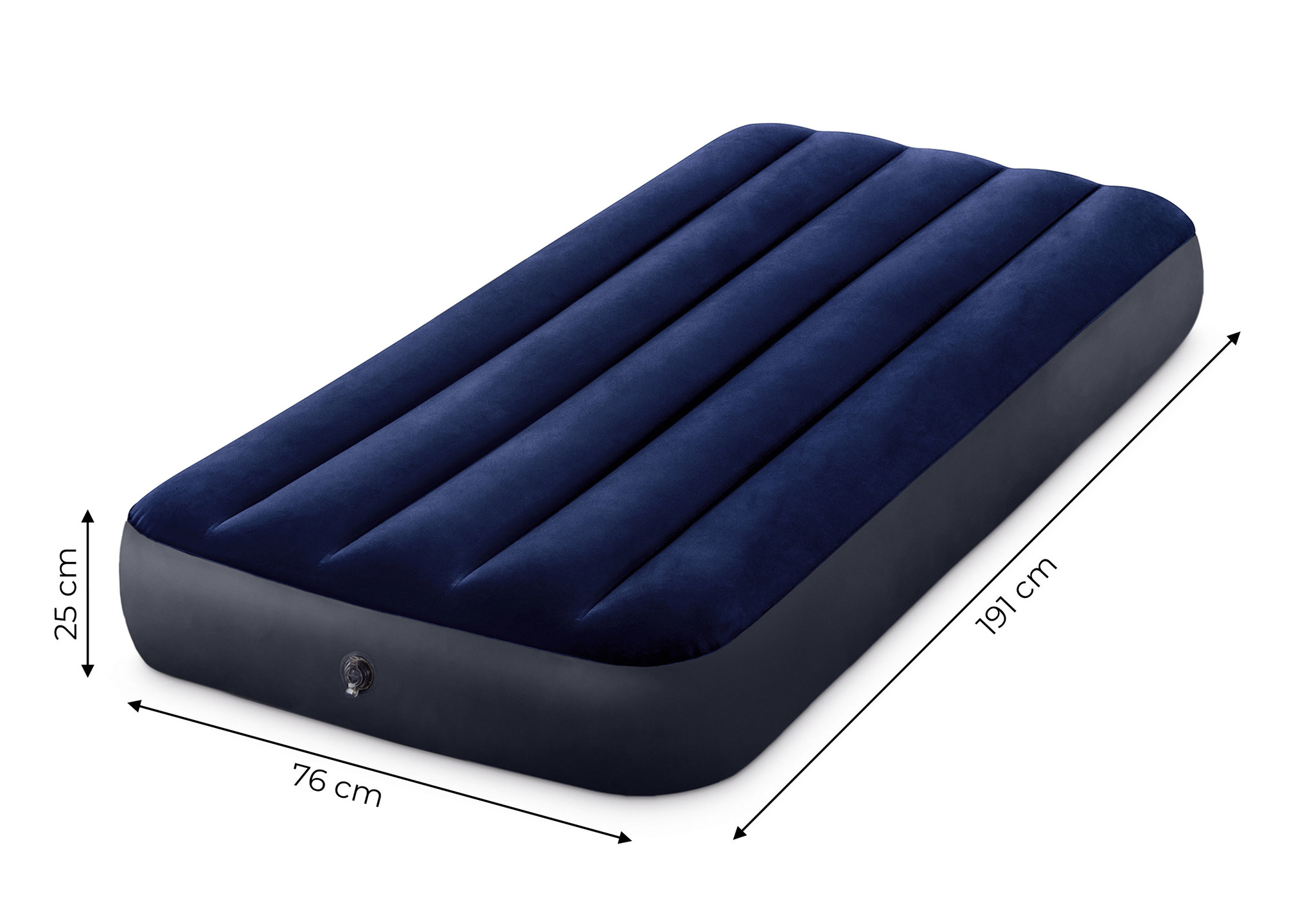 INTEX luchtbed - 1 persoons - velours - 191x76x25 cm - blauw