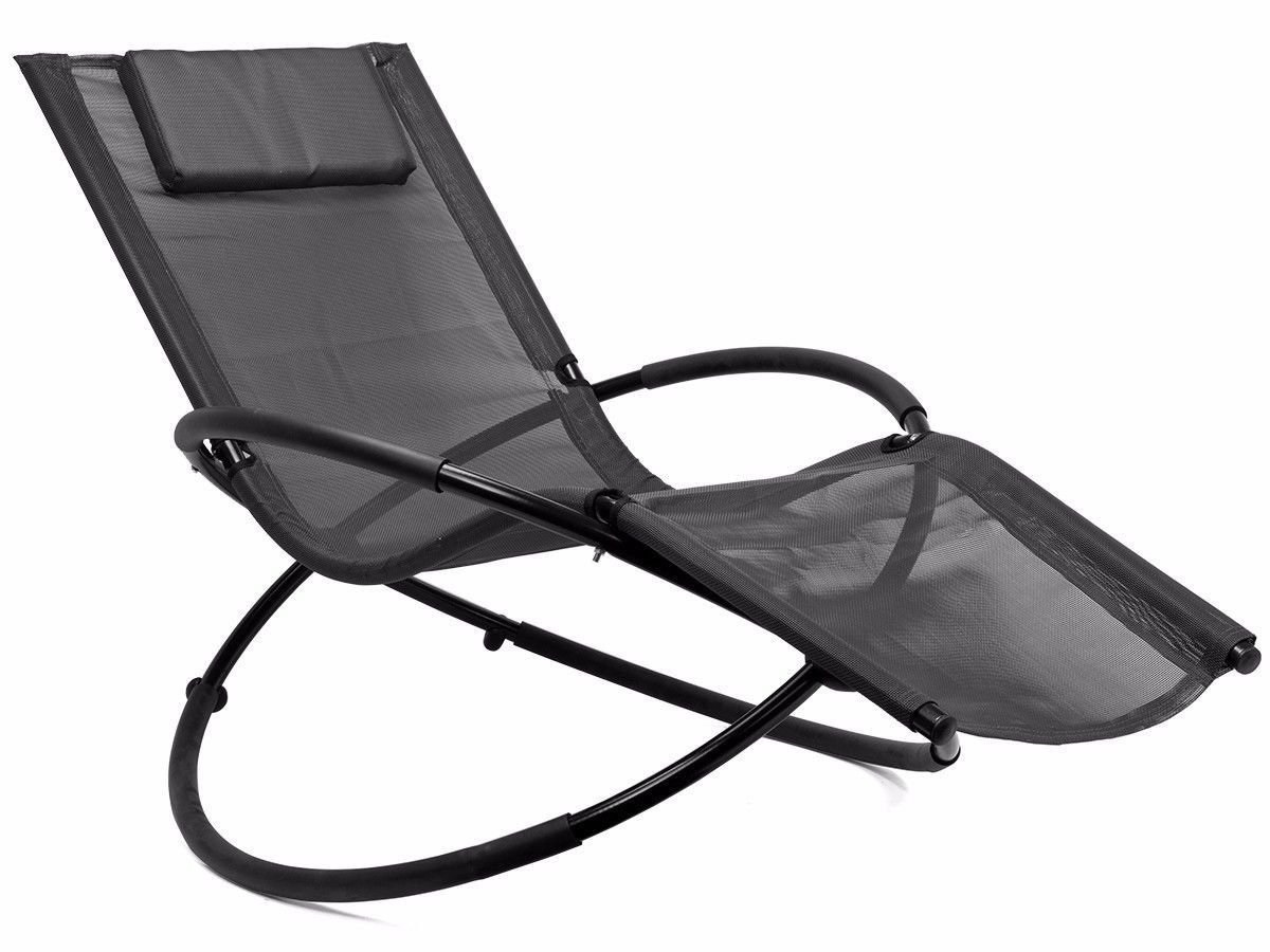 Schommelstoel tuin - ligstoel - 152x77x88 cm - antraciet