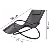 Schommelstoel tuin - ligstoel - 152x77x88 cm - antraciet