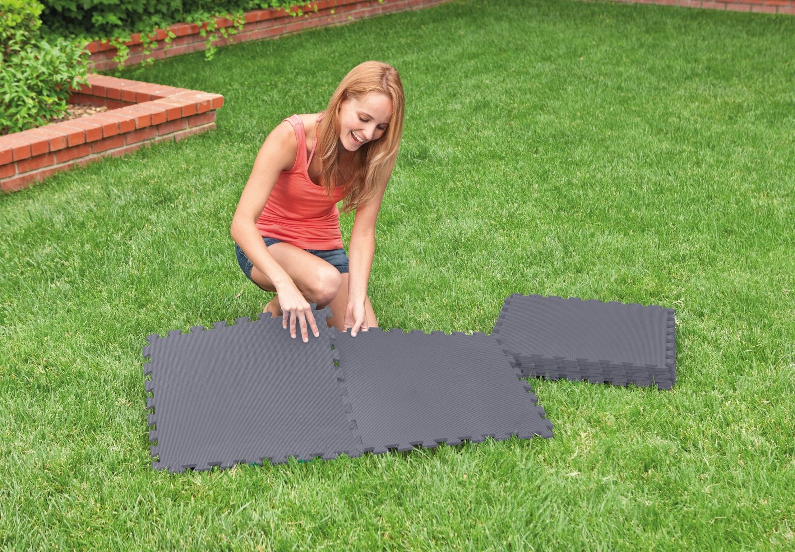 INTEX - zwembad tegels - puzzelmat - 50x50 cm - 8 stuks - grijs