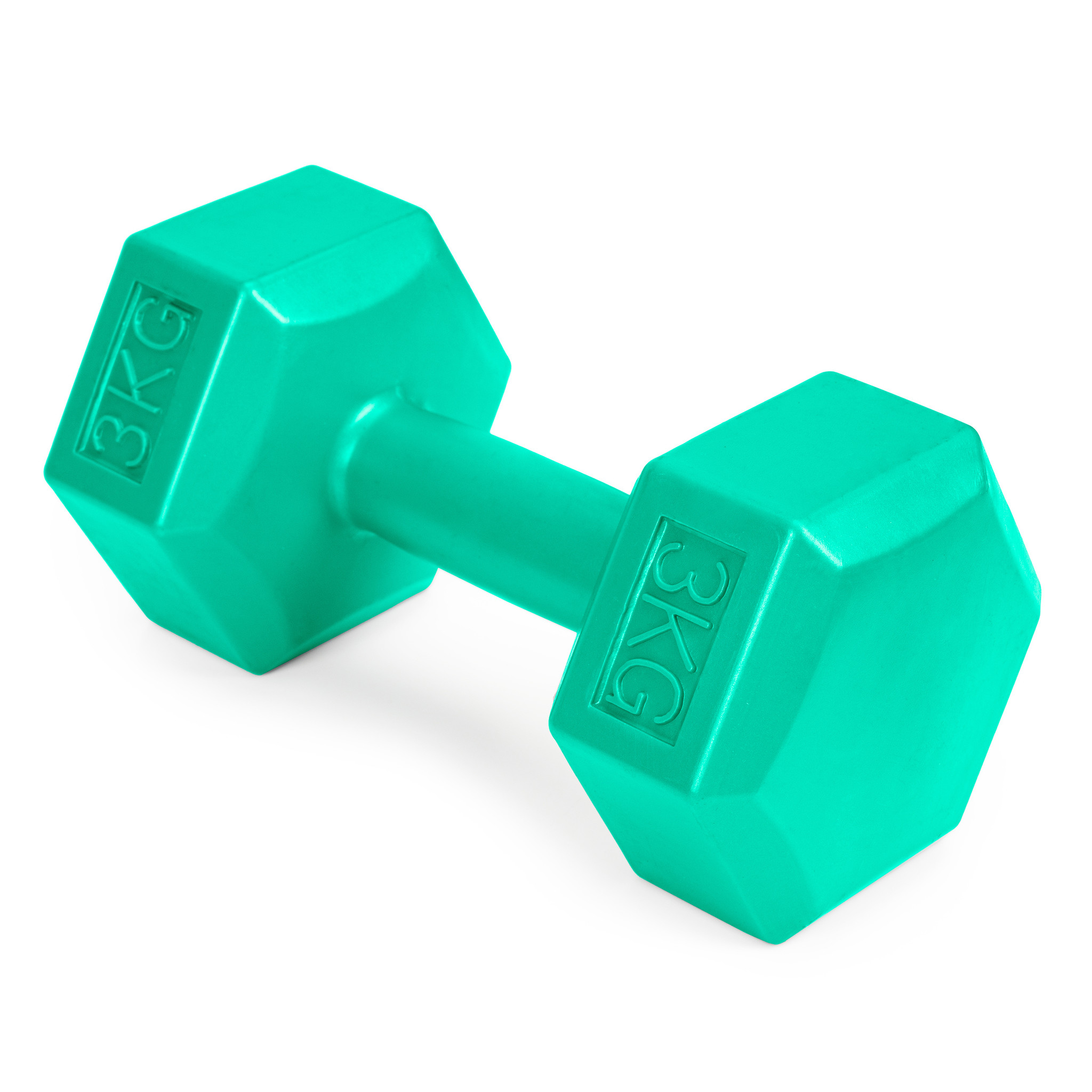 Dumbbells - gewichten set - 6 kg - 2x 3kg - zeskant - groen