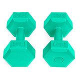 Dumbbells - gewichten set - 6 kg - 2x 3kg - zeskant - groen