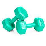 Dumbbells - gewichten set - 6 kg - 2x 3kg - zeskant - groen