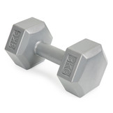 Dumbbells - gewichten set - 6 kg - 2x 3kg - zeskant - grijs