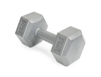 Dumbbells - gewichten set - 6 kg - 2x 3kg - zeskant - grijs