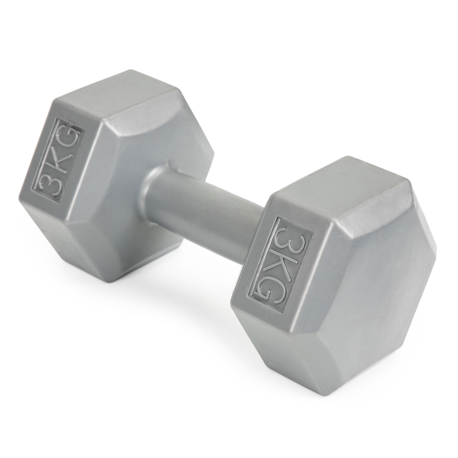 Dumbbells - gewichten set - 6 kg - 2x 3kg - zeskant - grijs